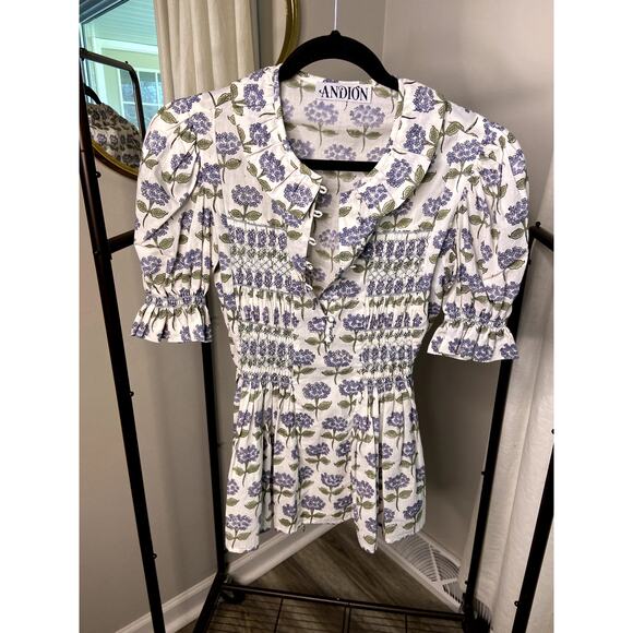Anion Smocked Floral Top - Picture 1 of 4